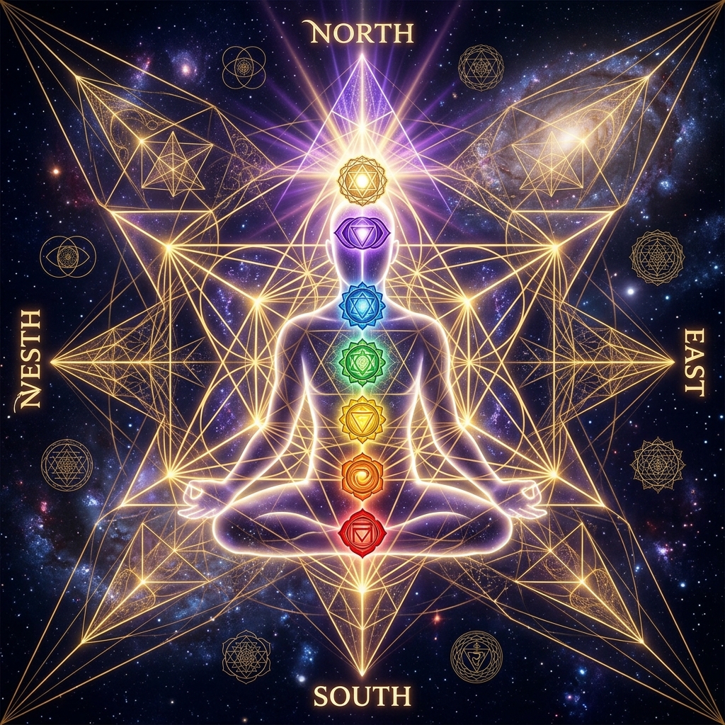 13D Chakra Silhouette and Merkabah Light Body