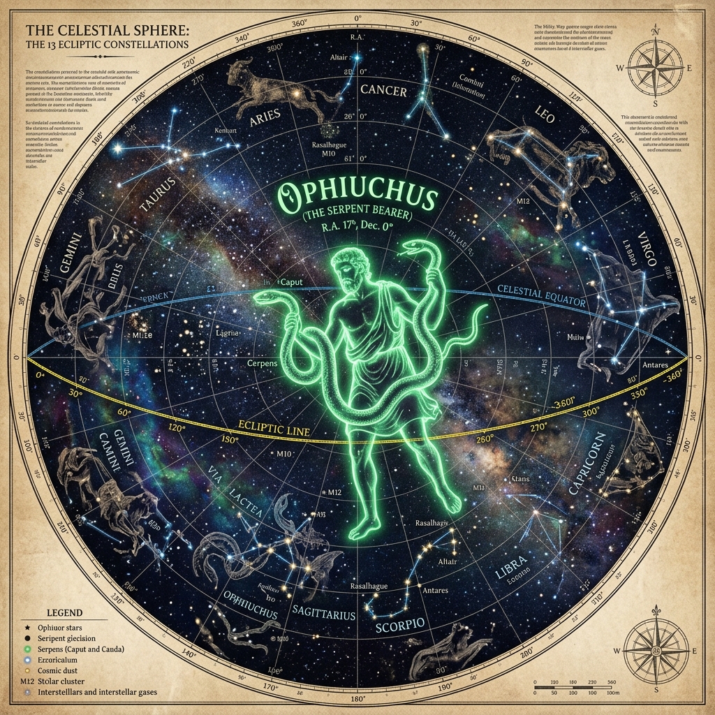 Ophiuchus and the 13 Ecliptic Constellations